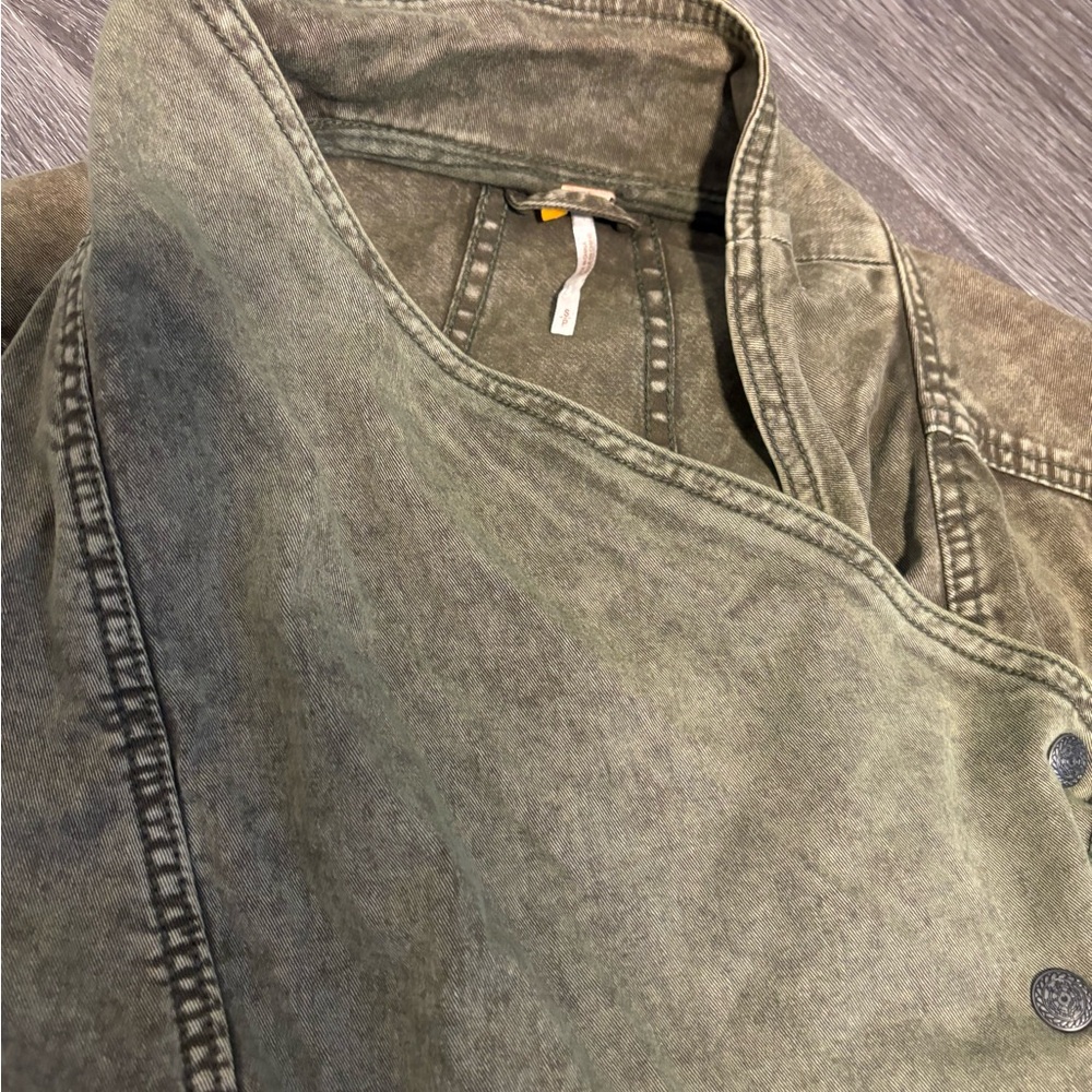 Free People Olive Green Asymmetrical Moto Jacket - Picture 4 of 10